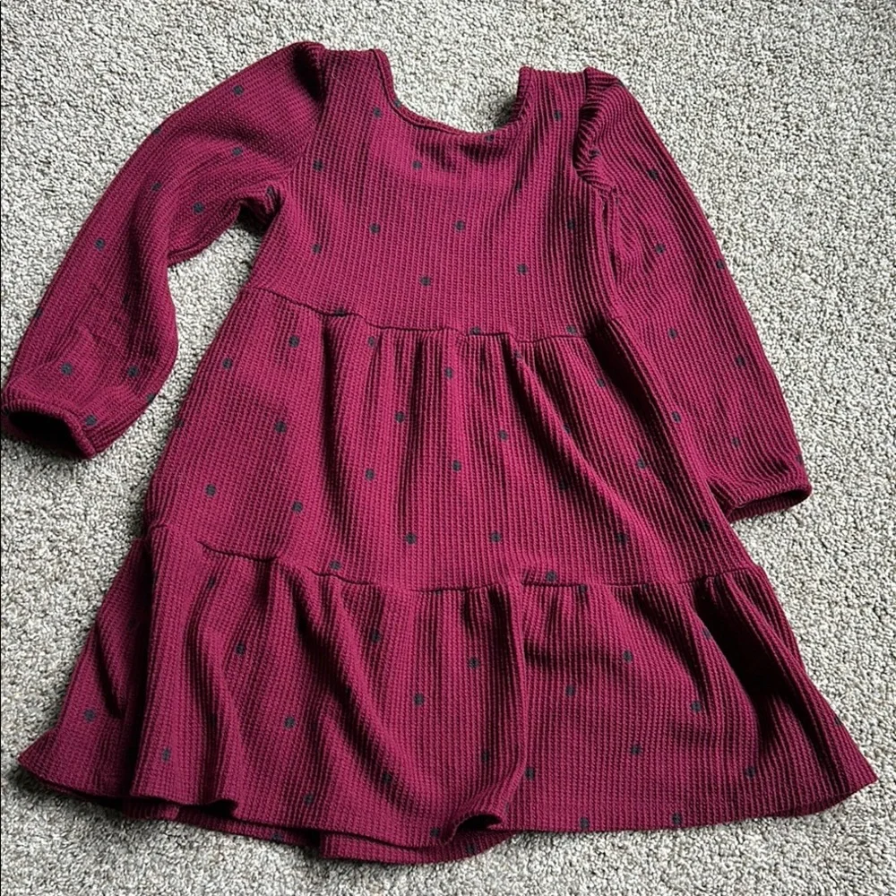 Cat‎ & Jack Maroon Dotted Casual Dress